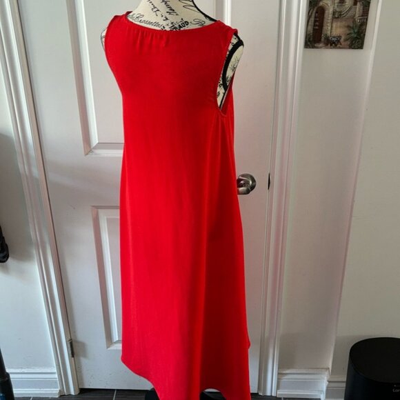 Oak + Fort Sleeveless Rust Orange Red Maxi Flowy Dress with Pockets - Picture 5 of 7